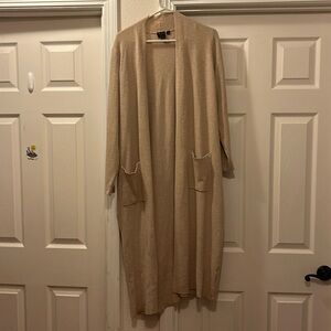 Devotion by Cyrus plus size waffle knit long cardigan